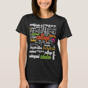 Word Cloud-patronen van het college T-shirt