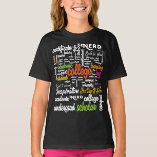 Word Cloud-patronen van het college T-shirt