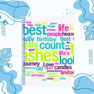Word Cloud Pattern Spiral Notitieboek