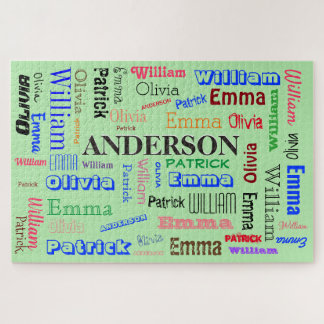 Word Cloud Persoonlijke familienaam Aangepast Legpuzzel