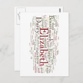 Word Cloud Pride en Prejudice Briefkaart (Voorkant / Achterkant)