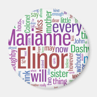 Word Cloud Sense en Sensibility Magneet