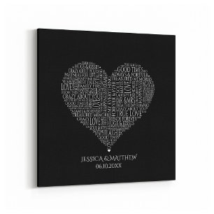 Word Cloud voor bruiloften en Jubilea Canvas Afdruk
