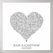 Word Cloud voor bruiloften en Jubilea Poster (Voorkant)