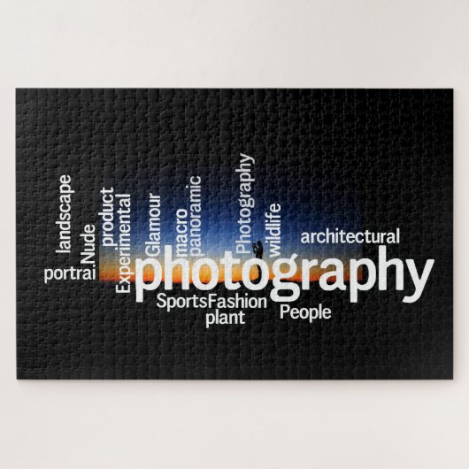 Word Cloud voor fotografie  Legpuzzel (Horizontaal)