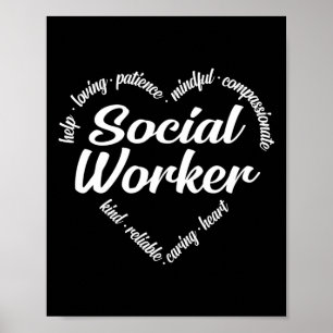 Word Cloud voor maatschappelijk werkers Poster
