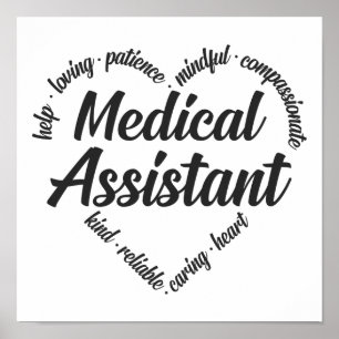 Word Cloud voor medisch assistent Poster