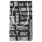 Word Cloud Wintry Klein Cadeauzakje (Voorkant)