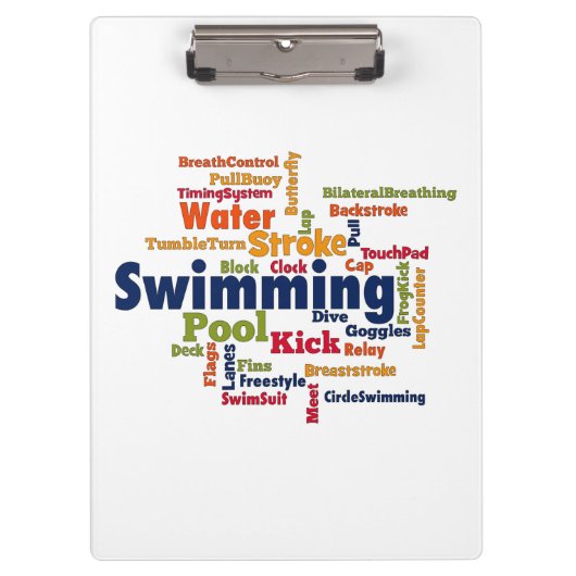 Word Cloud zwemmen Klembord (Voorkant)