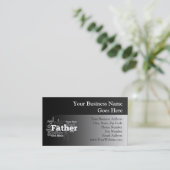 Word Collage zwart-wit van pater Visitekaartje (Staand voorkant)