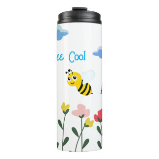 Word Cool Cute Bee Gepersonaliseerd naam Thermosbeker