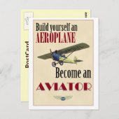 Word een Aviator Briefkaart (Voorkant / Achterkant)