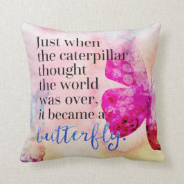 Word een Butterfly Quote Kussen