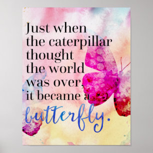 Word een Butterfly Quote Poster