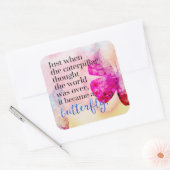 Word een Butterfly Quote Vierkante Sticker (Envelop)