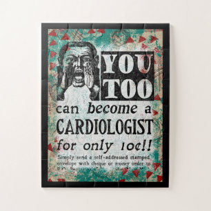 Word een cardioloog Jigzaag Puzzle - Funny Retro Legpuzzel
