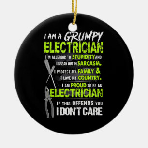 Word een elektricien keramisch ornament