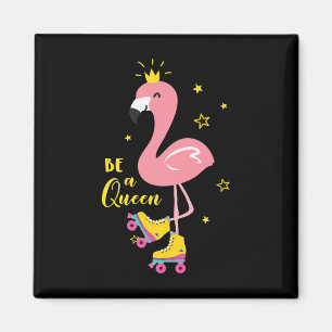 Word een koningin roze Schaats Roller Women Girls Magneet