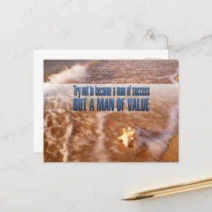 "Word een man van waarde" Inspirerend quote Briefkaart
