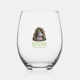 Word een onbestuurbaar T-shirt met lange mouwen Wijnglas Zonder Voet