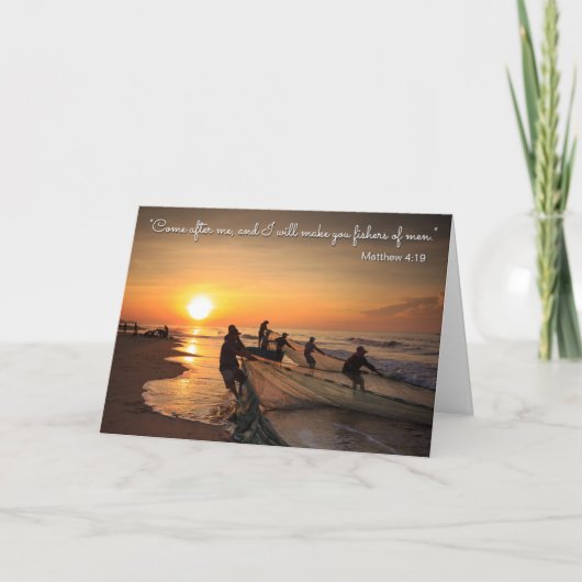 Word een visser van mannen (doopkaart) kaart (Voorkant)