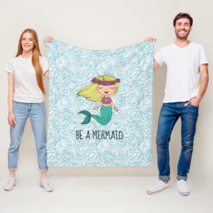 Word een Zeemeerminnende rugzak Fleece Deken