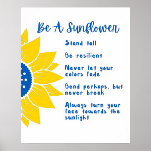 Word een zonnescherm voor Oekraïense kleuren Poster