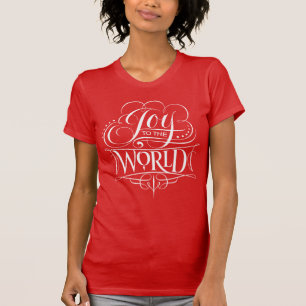 Word Fancy met moderne kerstbriefing T-shirt
