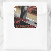 Word gehamerd! vierkante sticker (Tas)