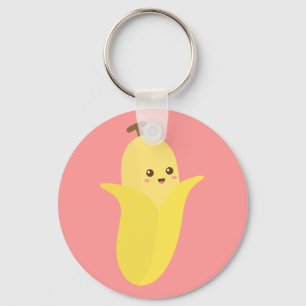 Word gek met Cute and Happy Banana Sleutelhanger