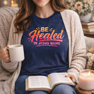 Word Genezen in Jezus' Naam Christelijk Geloof Gen Tri-Blend Shirt