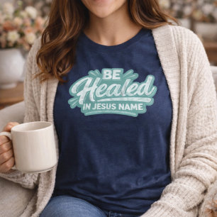 Word Genezen in Jezus' Naam Rustieke Retro Christe Tri-Blend Shirt