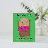Word gezond Hond Weggegaan Grappig Gepersonaliseer Briefkaart (Staand voorkant)