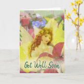 Word goed spoedig Engel Kaart (Gele Bloem)