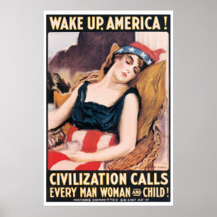 Word het Amerikaanse WWI-Poster wakker Poster