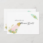 Word Je Mijn Bloemenmeisje Boho Roze en Goud Feat (Voorkant / Achterkant)