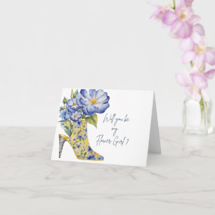 "Word Je Mijn Bloemenmeisje?" Vouw Bruiloft Party Kaart