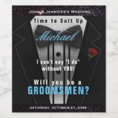 Word jij een Groomsmen? Wijn Etiket (Enkel label)