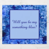 Word jij mijn blauwe? Hydrangea kust Sparkling Wijnetiket (Enkel label)