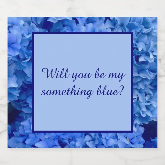 Word jij mijn blauwe? Hydrangea kust Sparkling Wijnetiket (Enkel label)
