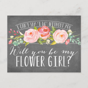 Word Jij Mijn Bloemenmeisje   Bruidsmeisje Kaart