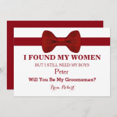 Word jij mijn bruidsjonker Red Bow Stropdas? Kaart (Voorkant / Achterkant)