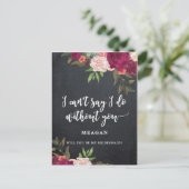 Word jij mijn bruidsmeisje kaart boho floral? (Staand voorkant)