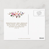Word jij mijn bruidsmeisje kaart roze paarse bloem (Achterkant)
