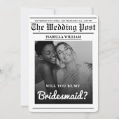 Word jij mijn bruidsmeisje krantenvoorstel? kaart (Voorkant)