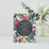 Word jij mijn bruidsmeisje Tropical Floral briefka Uitnodiging Briefkaart (Staand voorkant)