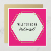 WORD JIJ MIJN BRUIDSMEISJE uitnodiging? Kaart (Voorkant / Achterkant)