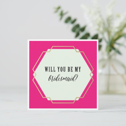 WORD JIJ MIJN BRUIDSMEISJE uitnodiging? Kaart (Staand voorkant)
