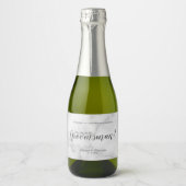 Word jij mijn groomman? Modern wit marmer Sparkling Wijnetiket (Voorkant)