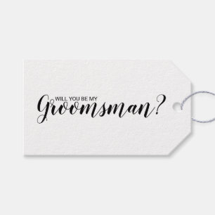 Word jij mijn groomman? Moderne Script Gift Labels Cadeaulabel